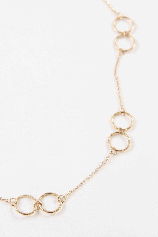 Double Double Circle Necklace in Gold