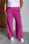Dear Scarlett Resort & Lounge Travel Wide Leg Crop Pant in Magenta