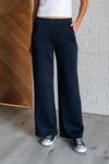 Dear Scarlett Resort & Lounge Travel Wide Leg Crop Pant in  Navy
